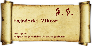 Hajnáczki Viktor névjegykártya