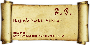 Hajnáczki Viktor névjegykártya
